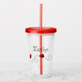 Kute Little Red Ladybugs | Gepersonaliseerd Acryl Drinkbeker (Voorkant)