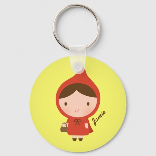 Kute Little Red Riding Hood Fairytale voor meisjes Sleutelhanger (Voorkant)