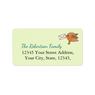 Kute Little Robin Envelope Return-adres Etiket