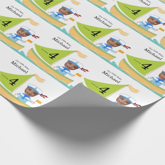 Kute Little Sailor Nautical Boys Fun Fab Birthday Cadeaupapier (Hoek)