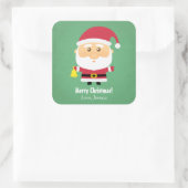 Kute Little Santa Claus Kerstmis Cheer Vierkante Sticker (Tas)