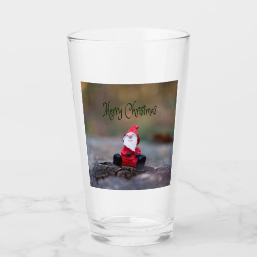 Kute Little Santa Clause Merry Kerstry Glas (Voorkant)