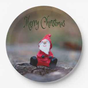 Kute Little Santa Clause Merry Kerstry Papieren Bordje