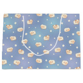Kute Little Sheep Pattern on Blue Groot Cadeauzakje (Voorkant)