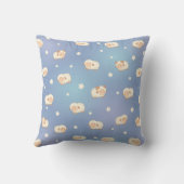 Kute Little Sheep Pattern on Blue Kussen (Achterkant)
