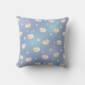 Kute Little Sheep Pattern on Blue Kussen (Voorkant)