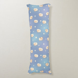 Kute Little Sheep Pattern on Blue Lichaamskussen
