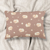 Kute Little Sheep Pattern on Brown Accent Kussen