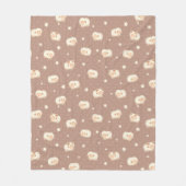 Kute Little Sheep Pattern on Brown Fleece Deken (Voorkant)