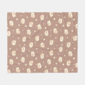 Kute Little Sheep Pattern on Brown Fleece Deken (Voorkant (Horizontaal))