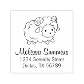Kute Little Sheep Ram Address Zelfinktende Stempel (Design)