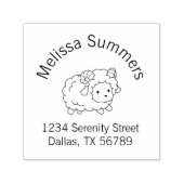 Kute Little Sheep Ram Arch Address Zelfinktende Stempel (Design)