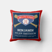 Kute Little Slugger Baseball Baby Birth Stats Kussen (Achterkant)