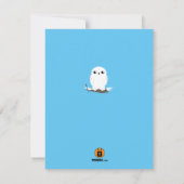 Kute Little Snow Owl Birthday Invitation Kaart (Achterkant)