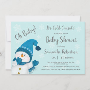 Kute Little Snowman Baby shower Het is buiten koud Kaart