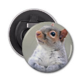 Kute Little Soft and Fluffy Grey Squirrel Button Flesopener (Voorkant)
