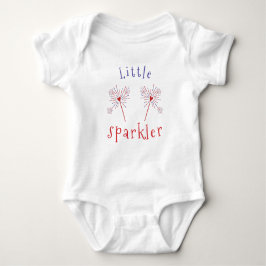 Kute Little Sparkler Heart Red White Blue Romper