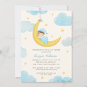 Kute Little Star Moon Waterverf Baby shower Kaart (Voorkant)