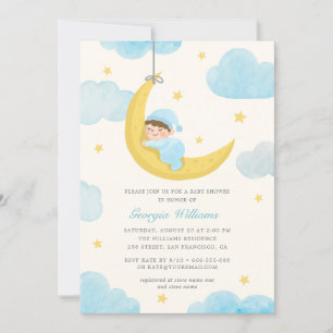 Kute Little Star Moon Waterverf Baby shower Kaart