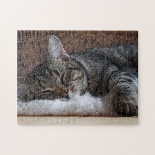 Kute Little Striped Kat Legpuzzel (Horizontaal)