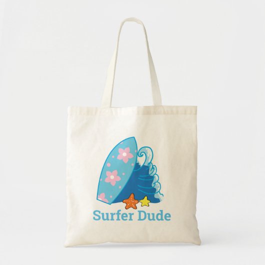 Kute Little Surfer Dude Surfboard en Wave Tote Bag (Voorkant)