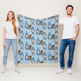 Kute Little Waterverf Gnomen Fleece Deken