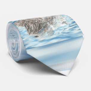 Kute Little Waterverf Otter Napping Blue Water Stropdas