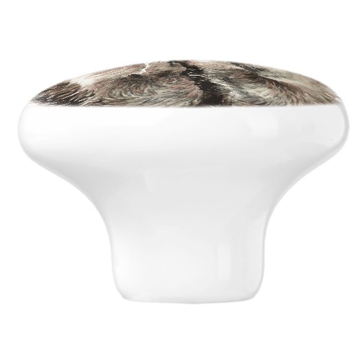 Kute Little Waterverf Raccoon Bwaring Kisses Fun Keramische Knop (Zijkant)