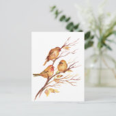 Kute Little Waterverf Sparrow Garden Birds Briefkaart (Staand voorkant)