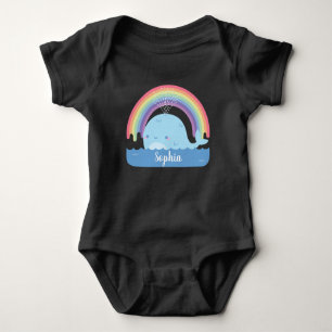 Kute Little Whale and Rainbow Personalized Romper