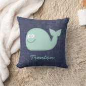 Kute Little Whale Personalised Baby Name Pillow Kussen (Deken)
