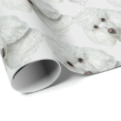 Kute Little White Poodle Dier Cadeaupapier (Rol Hoek)