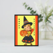 Kute Little Witch, Mooie Halloween  Briefkaart (Staand voorkant)