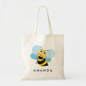 Kute Little YELLOW BUSY BEE Personalized Tote Bag (Voorkant)