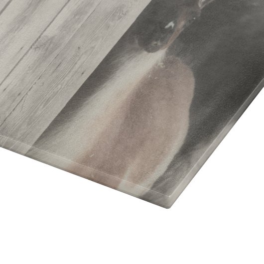 Kute Llama in Barn in zwart-wit Snijplank (Hoek)