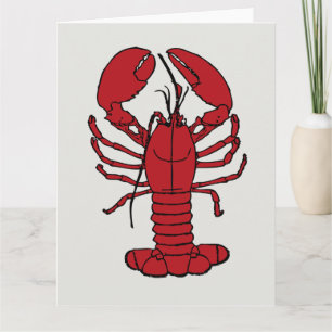 Kute Lobster Nautical Band Card Kaart