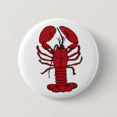 Kute Lobster Nautical strand button pin (Voorkant)