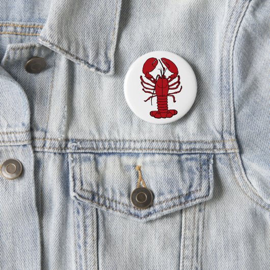 Kute Lobster Nautical strand button pin (In situ)