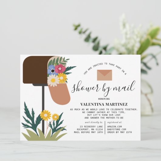 Kute long Distance Spring Floral Baby shower Kaart (Staand voorkant)