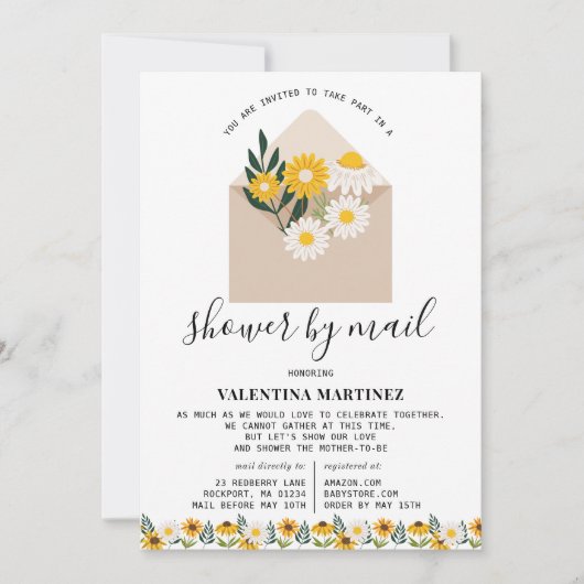 Kute long Distance Spring Floral Baby shower Kaart (Voorkant)