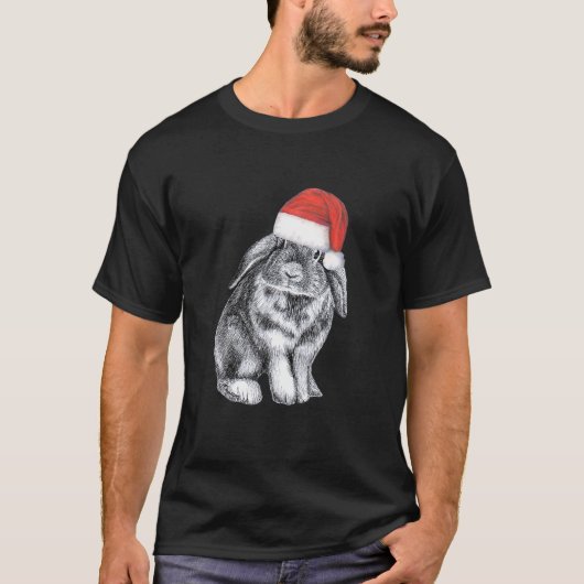 Kute Lop die Bunny Rabbit in kerstkerstkerstkerstk T-shirt (Voorkant)