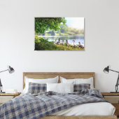 Kute lot van het bos van het geese meer canvas afdruk (Insitu (Slaapkamer))