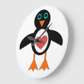 Kute Love Heart Penguin Wall klok (Hoek)