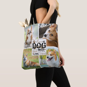 Kute LOVE MY DOG Photo Collage Personated Tote Bag