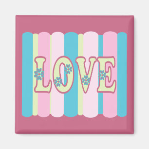 Kute Love Quote Pastel Roze Geel Blauw Ontwerp Magneet