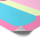 Kute Love Quote Pastel Roze Geel Blauw Ontwerp Poster (Hoek)