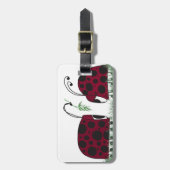 Kute luibugs en mistletoe bagagelabel (Voorkant verticaal)