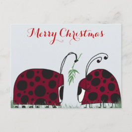 Kute luibugs en mistletoe briefkaart
