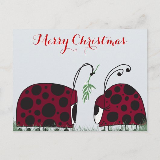 Kute luibugs en mistletoe briefkaart (Voorkant)
