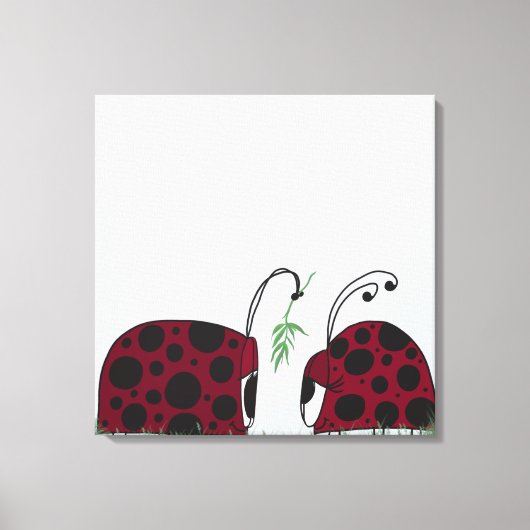 Kute luibugs en mistletoe canvas afdruk (Voorkant)